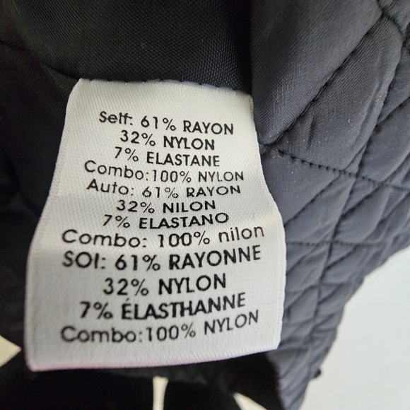 Worth New York Quilted Pocket Long Sleeve Black Shift Dress Petite S - Picture 13 of 15